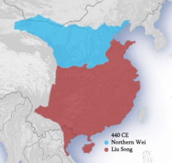 Figure 1. 위진 남북조 시대의 남방과 북방