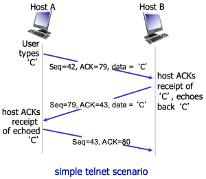 Figure 2. Simple telent application over TCP